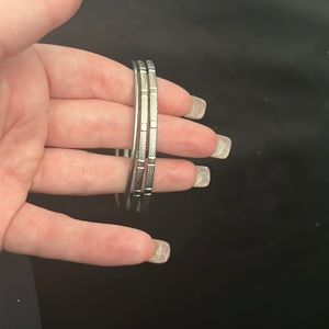 3 sterling silver bangles